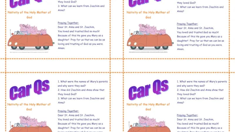 Yr 2 Nativity of Mary Car Qs cover
