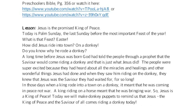 Palm Sunday – Lesson cover