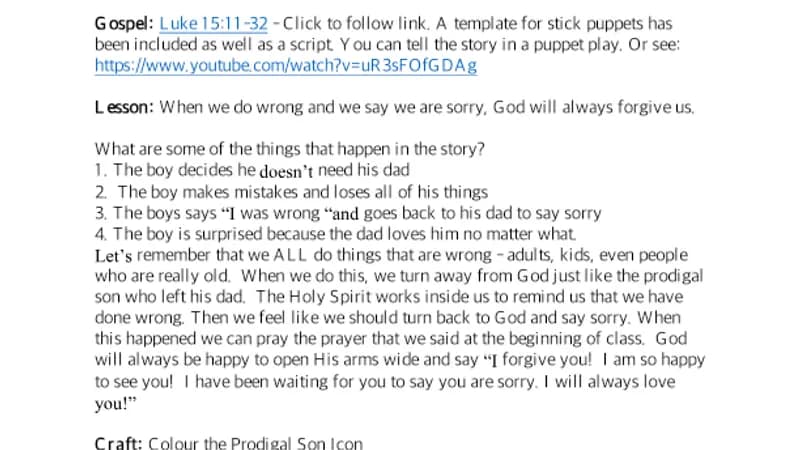 Sunday of the Prodigal Son – Lesson ( cover