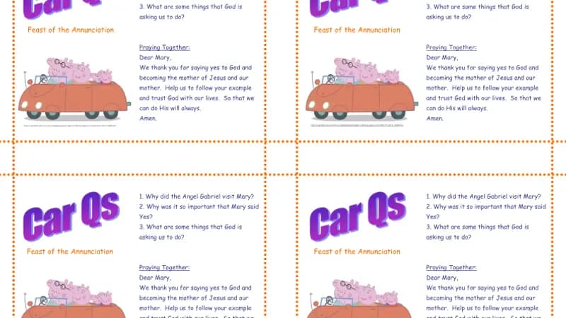 Yr 2 Annunciation Car Qs cover