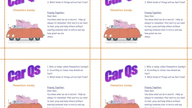 Cheesefare Sunday – Car Qs cover